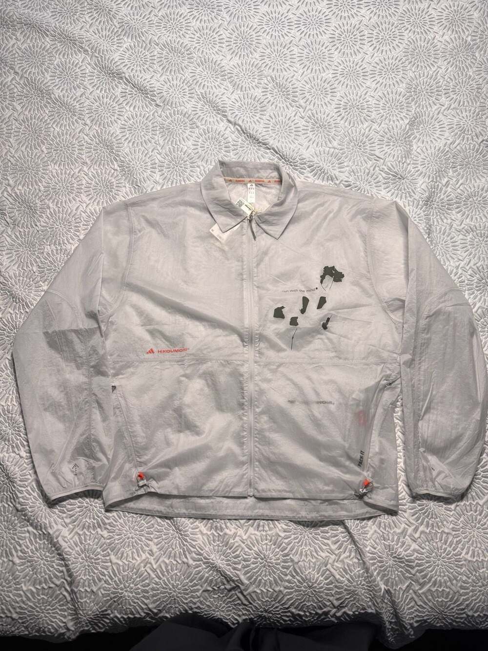Adidas Adi365 x H.Koumori Running Coach Jacket Size Medium Clear Gray JM1206